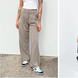 NWT | Princess Polly | Archer Pants Pinstripe Beige | Sz 4